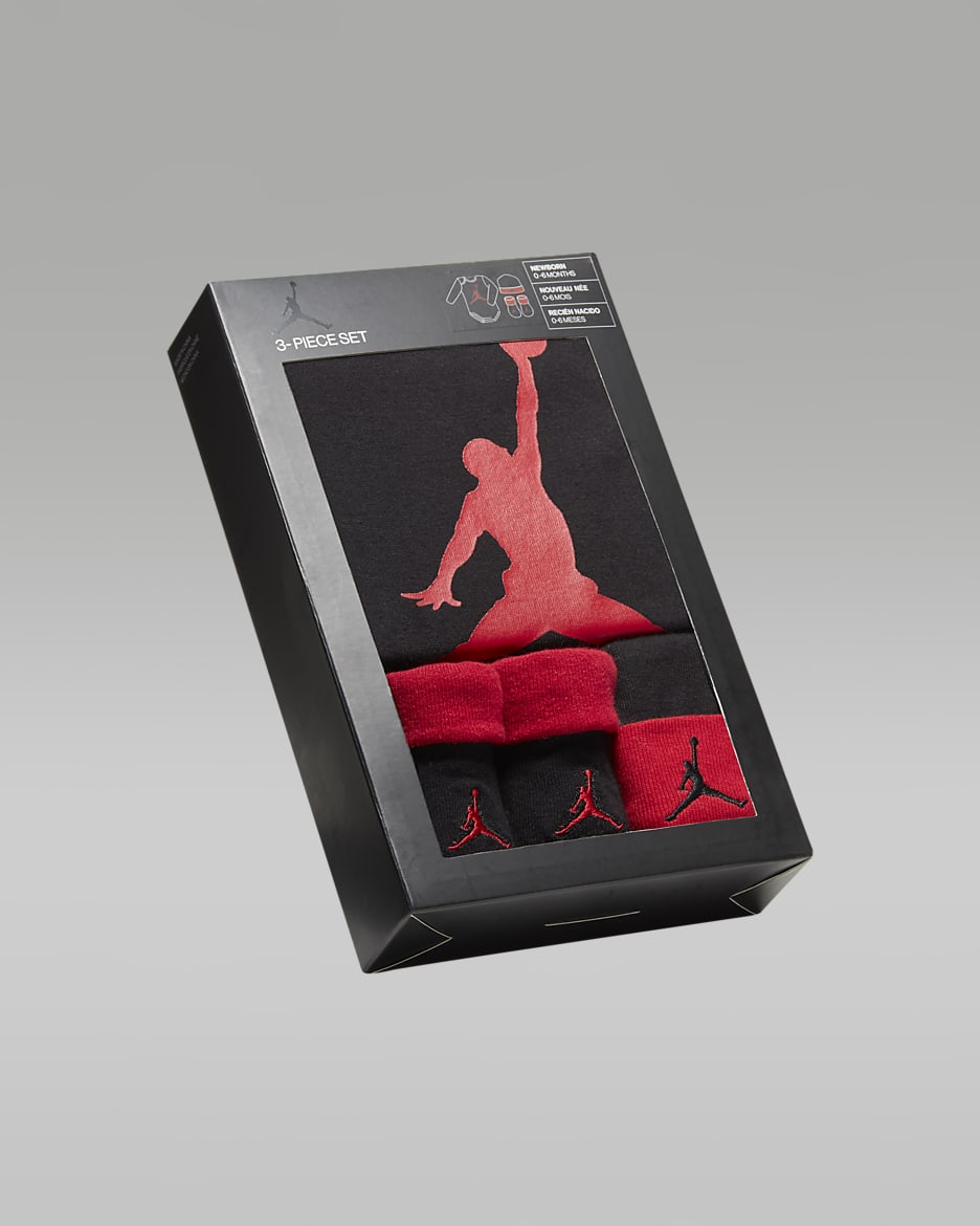 Jordan 3-teiliges Set für Babys (0–12 M) - Schwarz