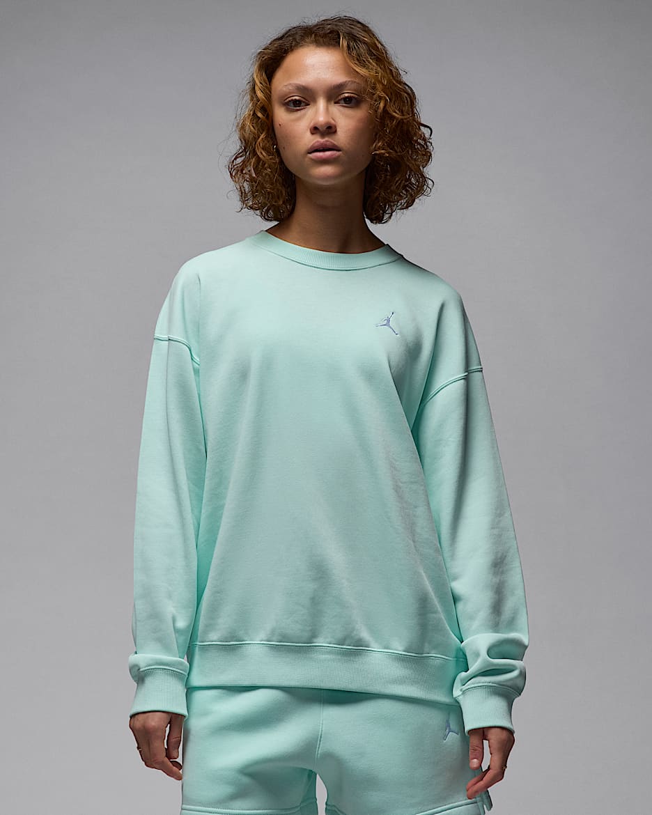Sudadera de cuello redondo de French Terry para mujer Jordan Brooklyn Fleece - Iglú/Blanco