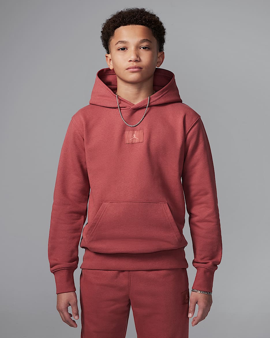 Jordan MJ Flight Big Kids' Fleece Pullover Hoodie - Canyon Rust
