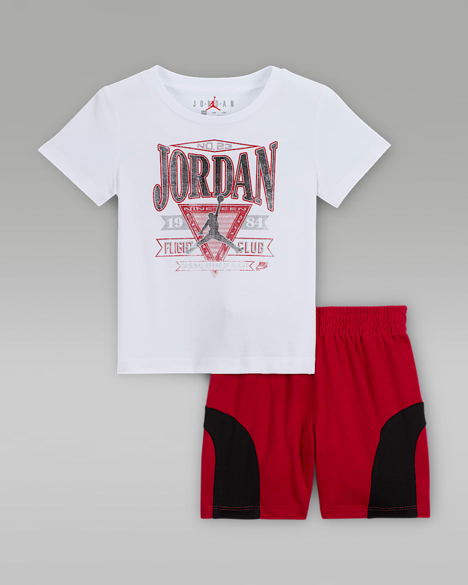 Jordan Baby (12-24M) Flight Club Era 2-Piece French Terry Shorts Set - Gym Red