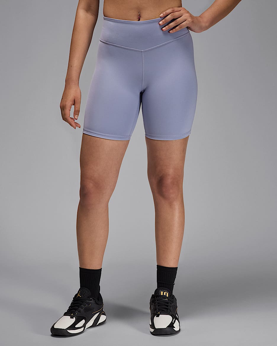 Jordan Sport-cykelshorts (18 cm) med høj talje til kvinder - Indigo Haze/Purple Slate