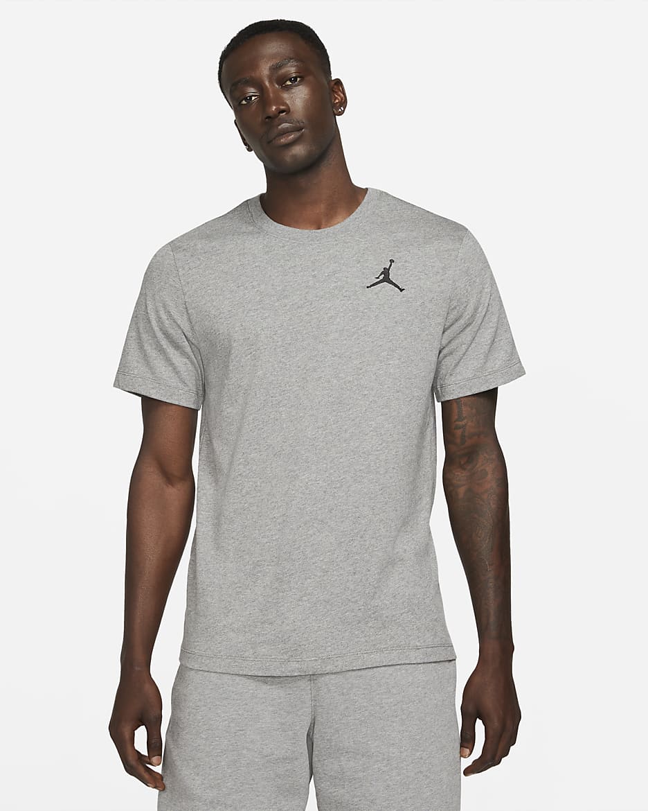 Tee-shirt à manches courtes Jordan Jumpman pour Homme - Carbon Heather/Noir