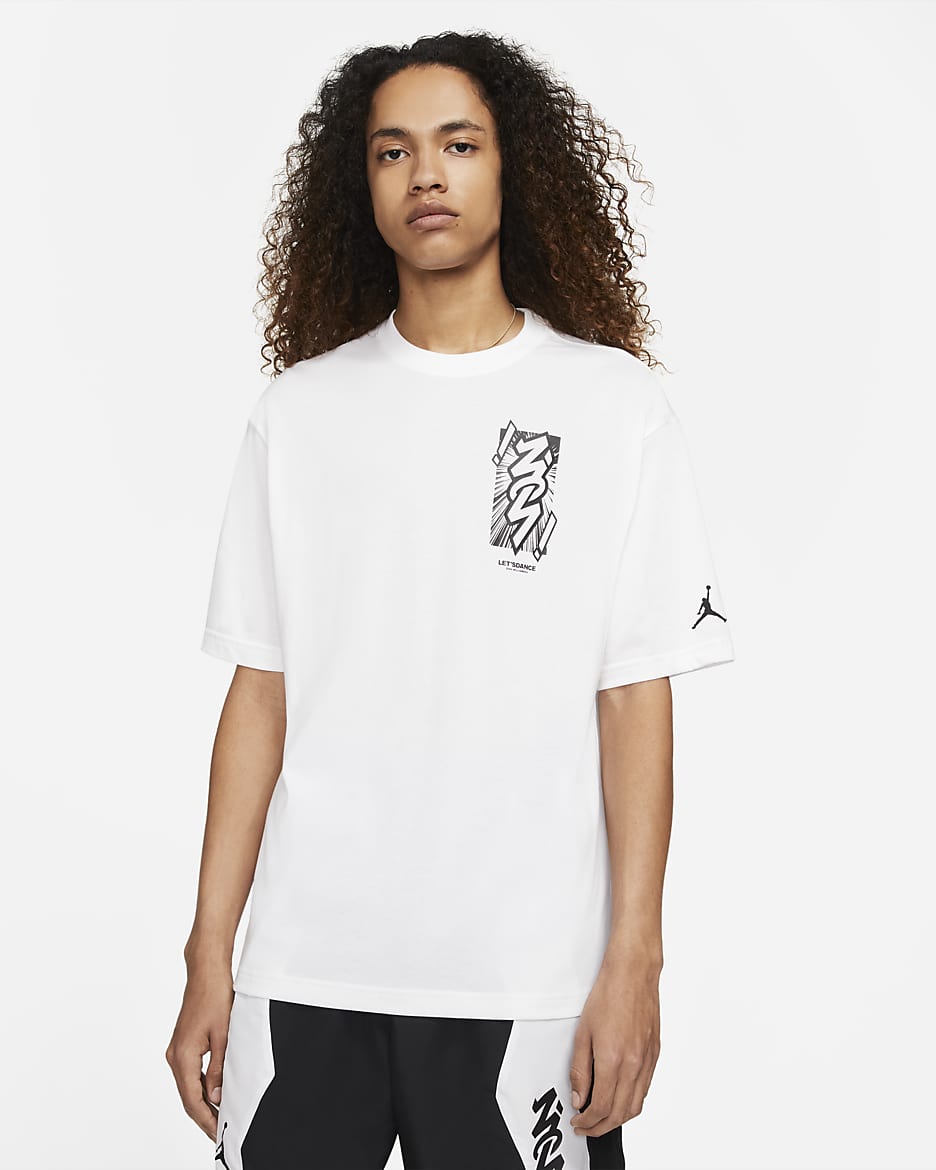 Playera de manga corta para hombre Jordan Dri-FIT Zion - Blanco/Negro