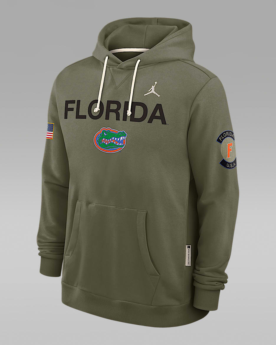 Florida 2025 Military Appreciation Men's Jordan Brand Dri-FIT College Pullover Hoodie - Olive