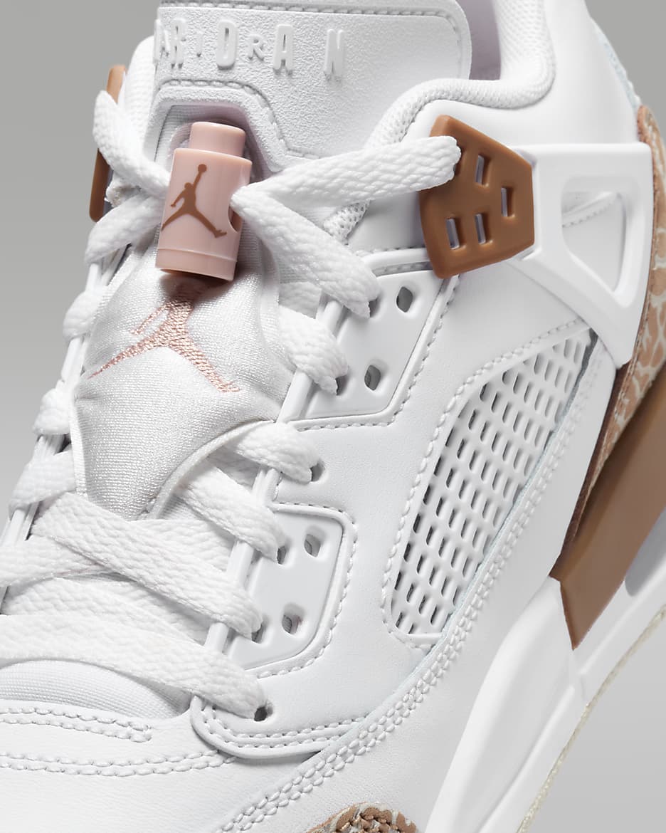 Chaussure Jordan Spizike Low pour ado - Blanc/Archaeo Brown/Light Bone/Pink Oxford