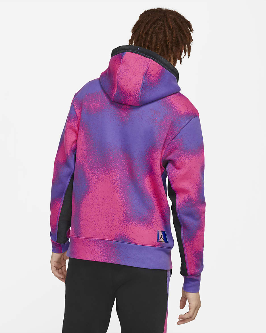 Sweat à capuche en tissu Fleece à imprimé Paris Saint-Germain pour Homme - Psychic Purple/Hyper Pink/Noir