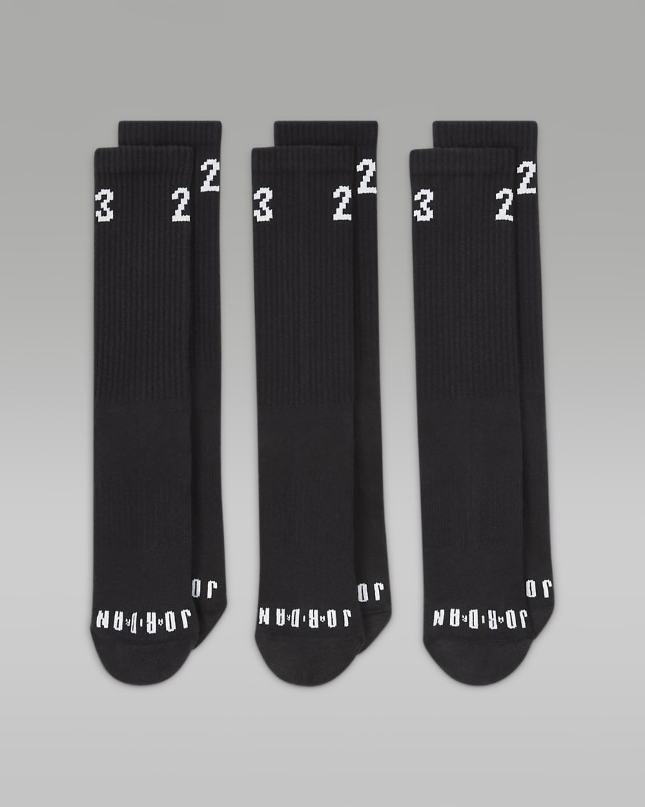 Jordan Essentials Crew Socks (3 Pairs) - Black/White