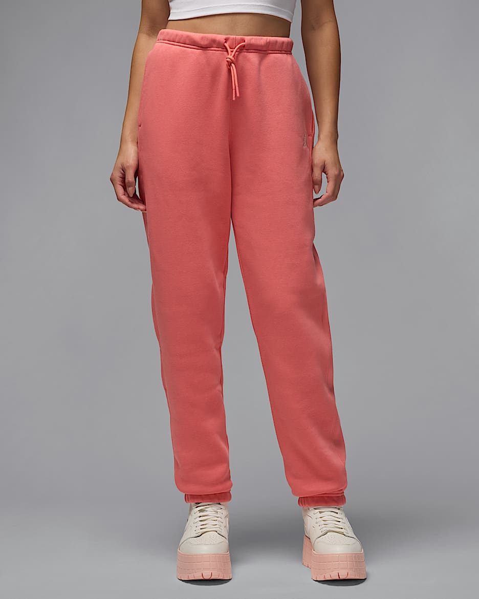 Jordan Brooklyn Fleece Women's Trousers - Pink Salt/White