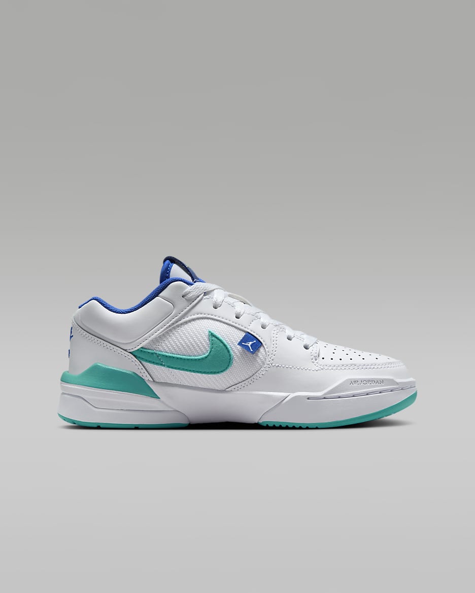 Jordan Stadium 90 SE Older Kids' Shoes - White/Hyper Jade/Tangerine Tint/Hyper Royal