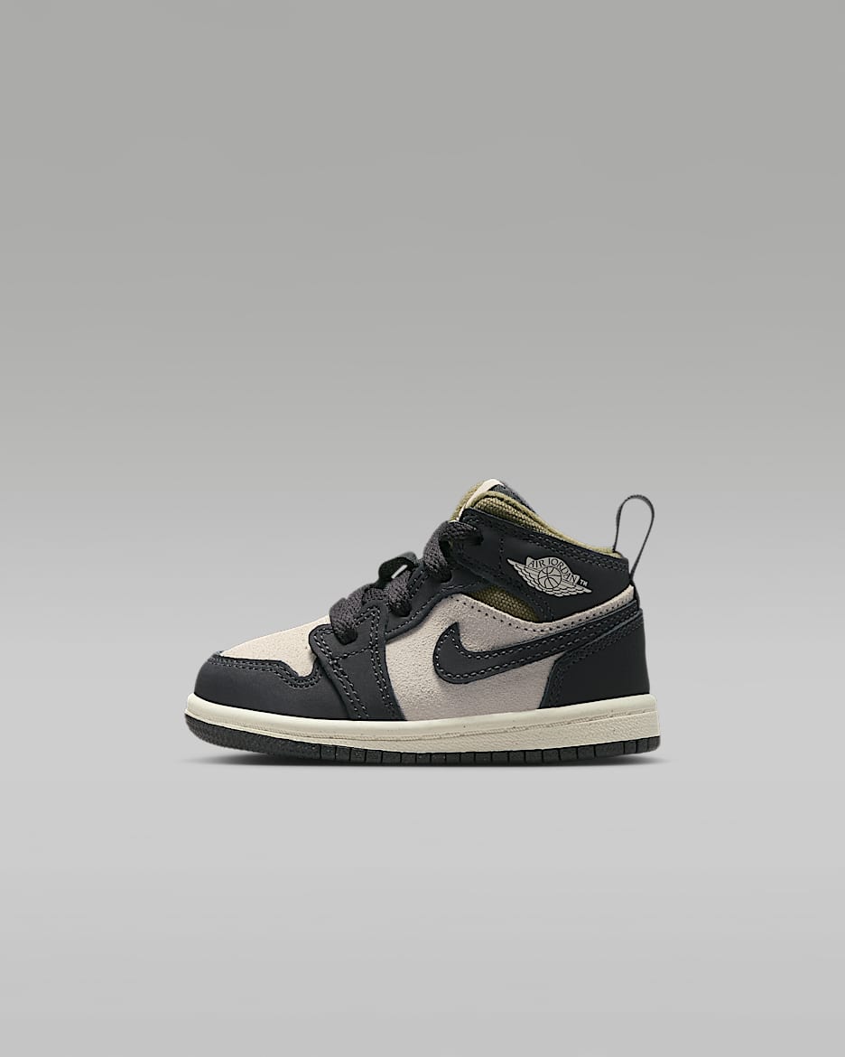 Jordan 1 Mid SE Baby/Toddler Shoes - Light Orewood Brown/Medium Olive/Sail/Off Noir