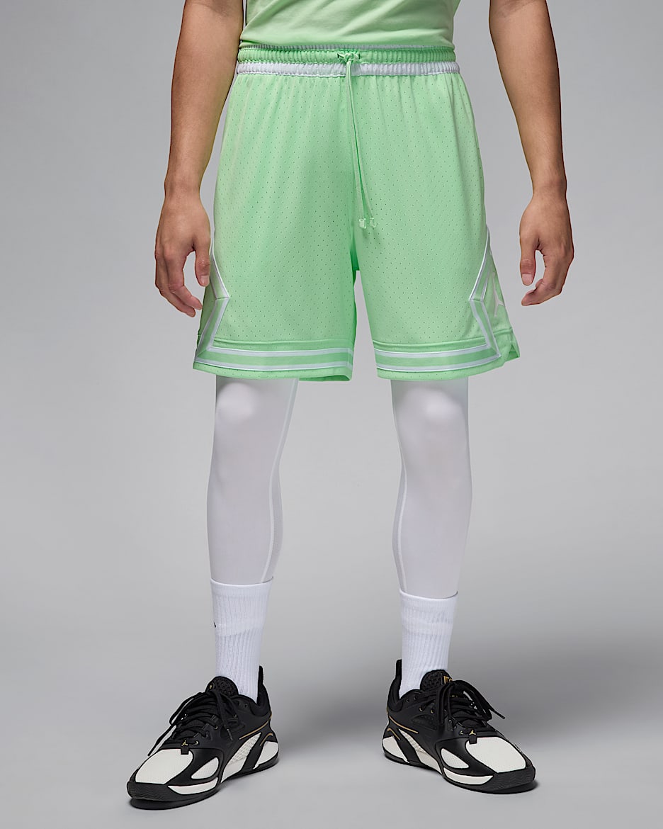 Jordan Sport Men's Dri-FIT Mesh Diamond Shorts - Vapour Green/White/White