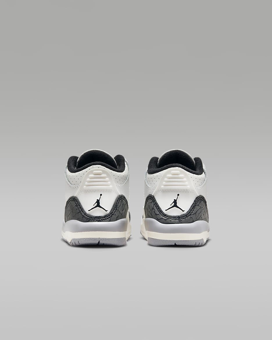 Jordan 3 Retro 'Cement Grey' Baby/Toddler Shoes - Summit White/Cement Grey/Black/Fire Red