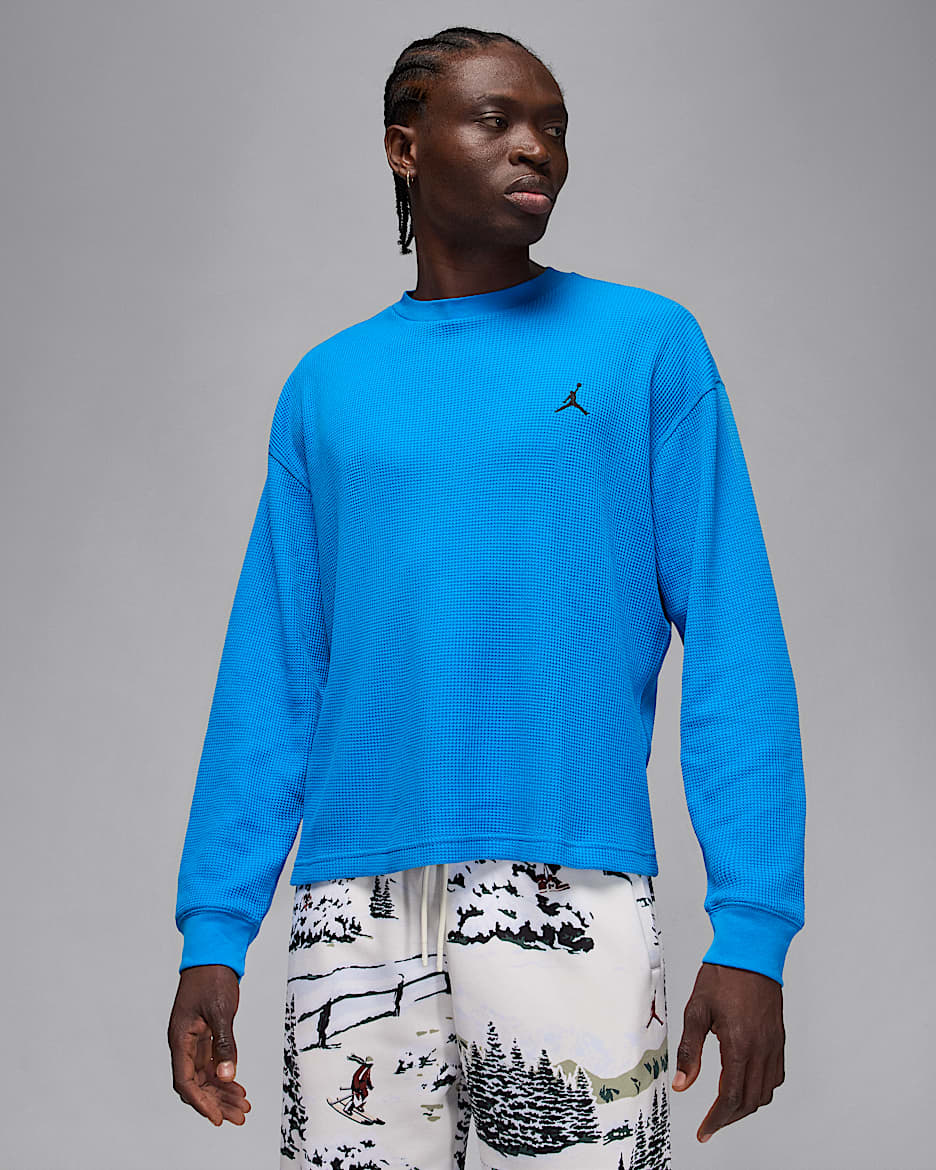 Jordan Flight Mountainside Men's Long-Sleeve Waffle Shirt - Light Photo Blue/Black