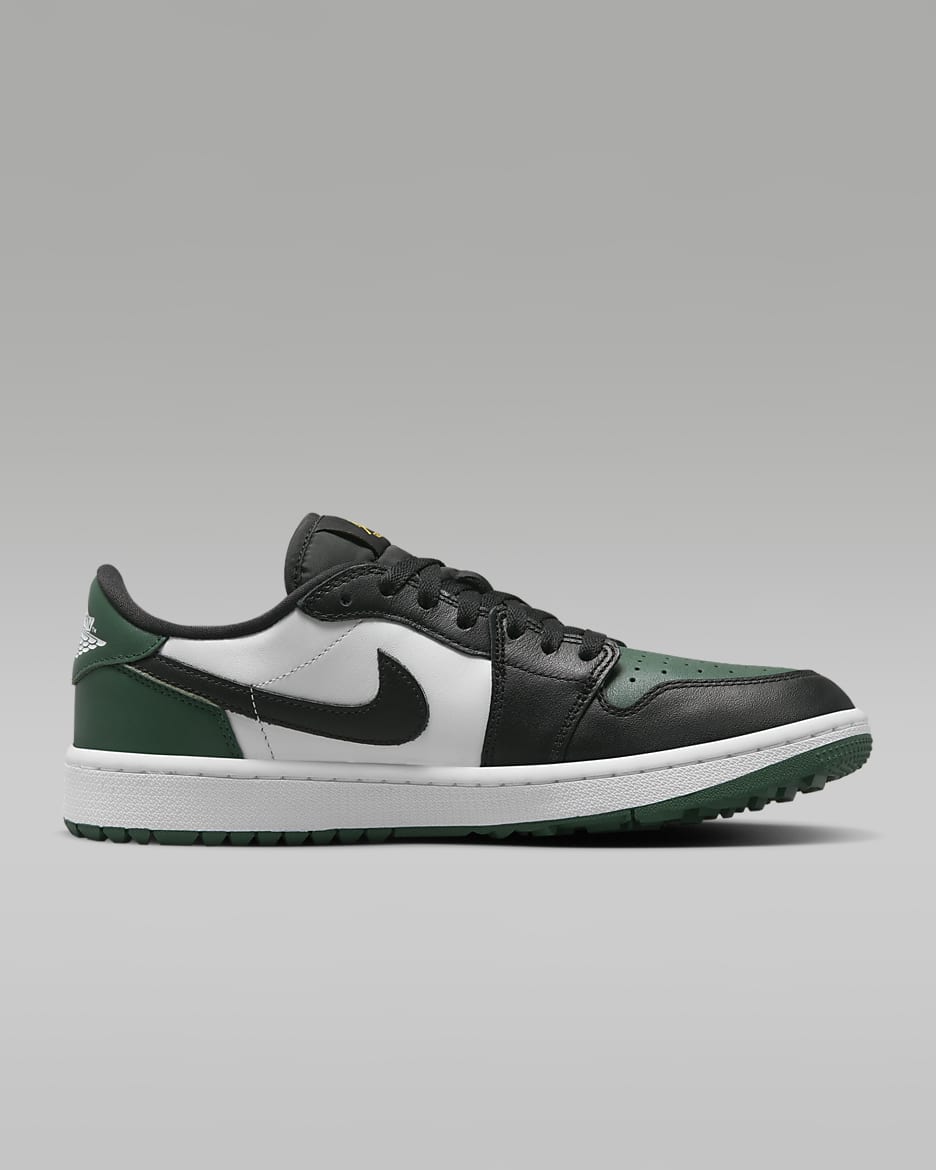 Air Jordan 1 Low G Golf Shoes - White/Noble Green/Pollen/Black