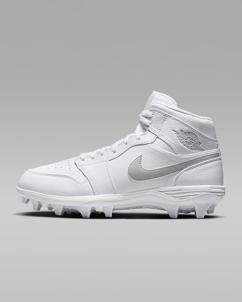 Tacos de fútbol americano para hombre Jordan 1 Mid TD - Blanco/Blanco/Gris niebla