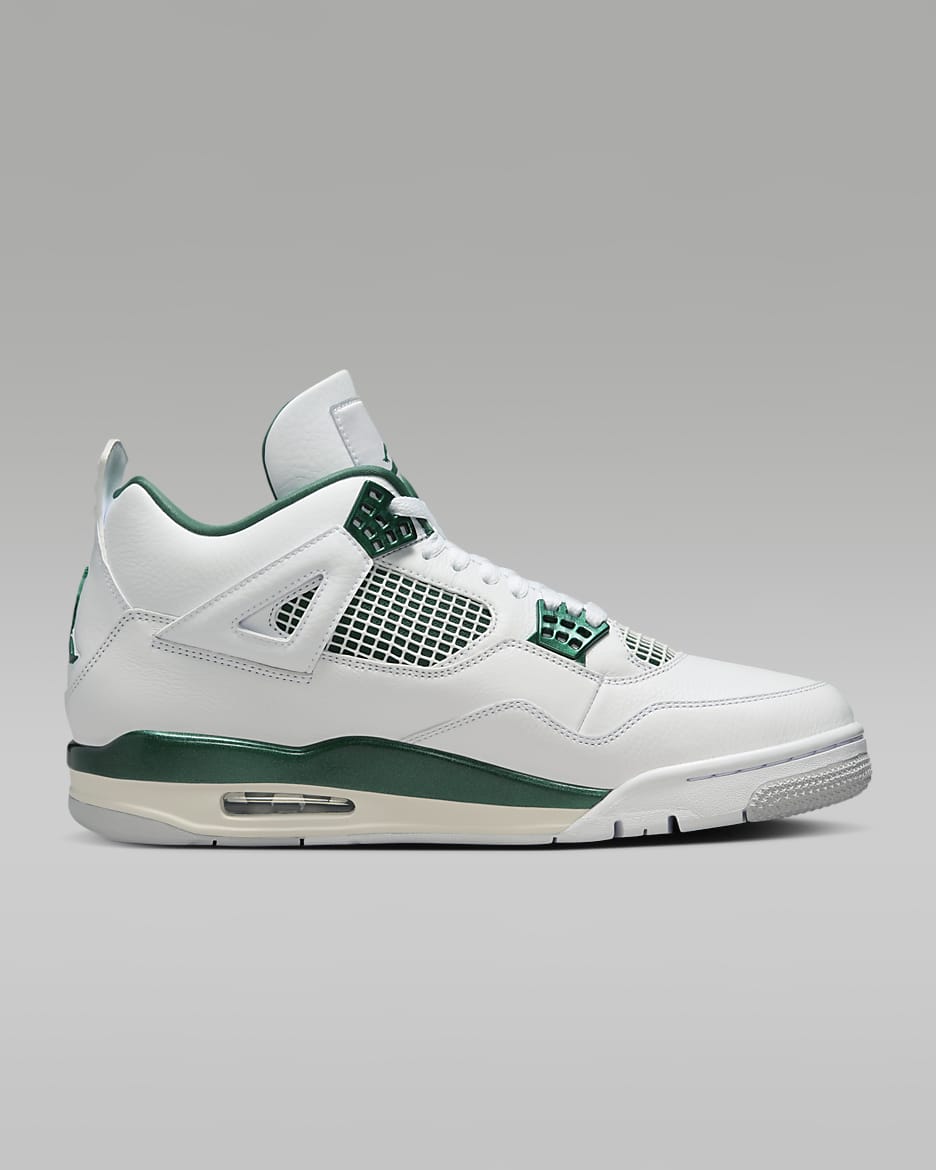 รองเท้าผู้ชาย Air Jordan 4 Retro "Oxidized Green" - ขาว/ขาว/Neutral Grey/Oxidized Green