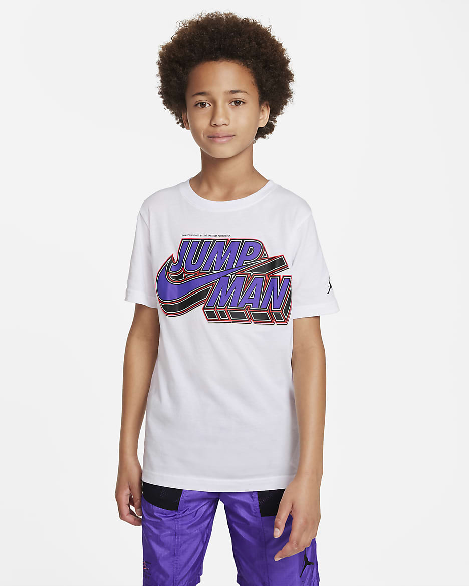 Jordan-T-shirt til større børn - hvid