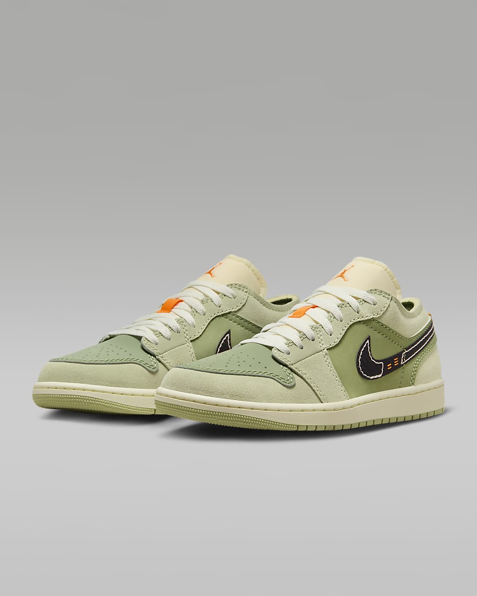 Air Jordan 1 Low SE Craft Men's Shoes - Sky J Light Olive/Celadon/Bright Mandarin/Black