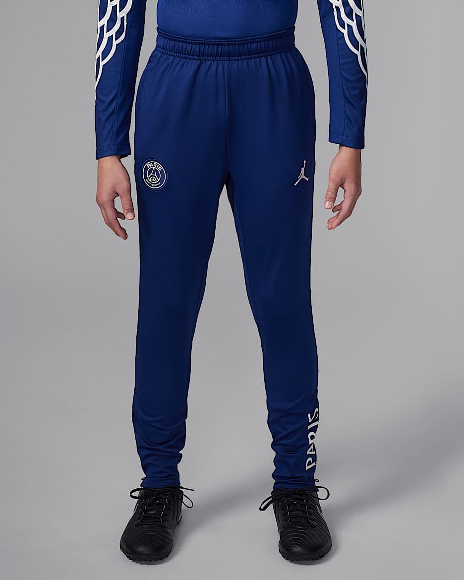 Pants de fútbol de tejido Knit Jordan Dri-FIT del Paris Saint-Germain complementarios Strike para niños talla grande - Azul vacío/Fantasma