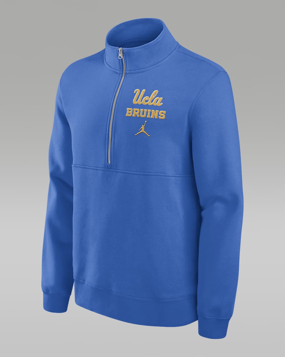 Sudadera de cuello redondo universitaria Jordan de medio cierre para hombre UCLA Bruins Primetime Club - Azul