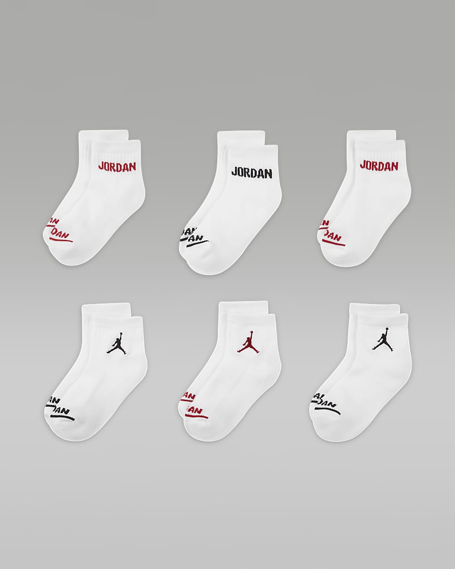 Jordan Younger Kids' Ankle Socks (6 Pairs) - White