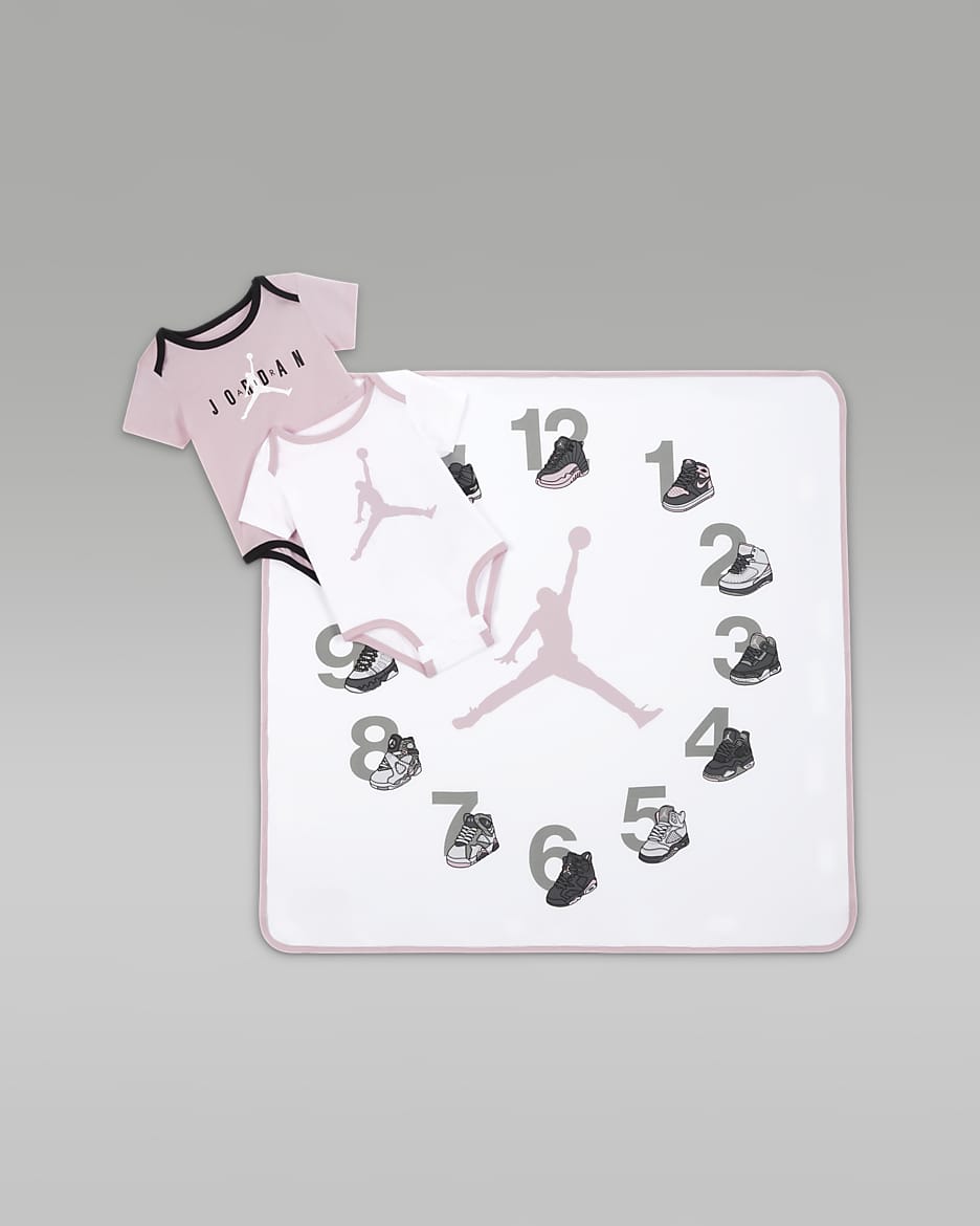 Jordan Milestone Baby (0-9M) Bodysuit Set (3-Pack) - Pink Foam