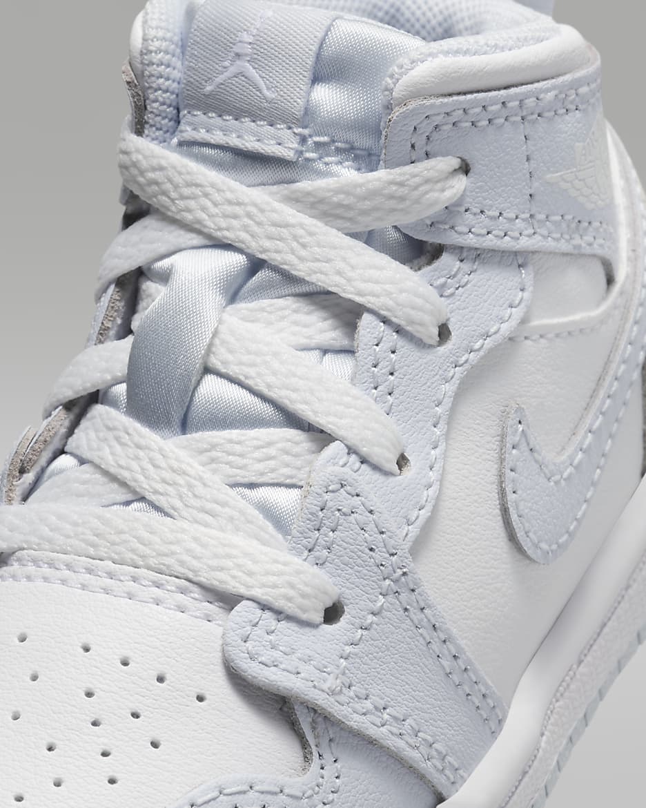 Jordan 1 Mid Baby/Toddler Shoes - Cobalt Bliss/Neutral Grey/White