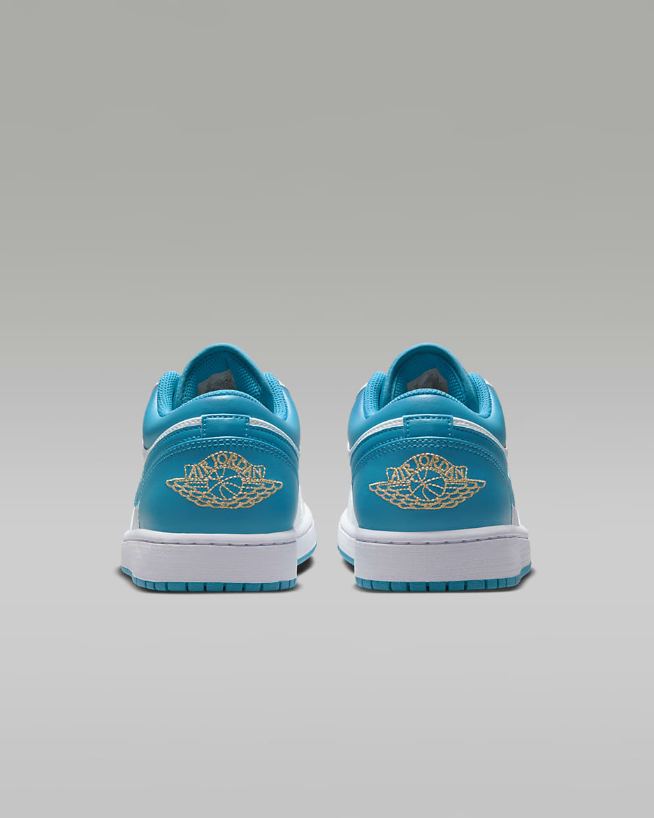 Air Jordan 1 Low Men's Shoes - White/Aquatone/Celestial Gold