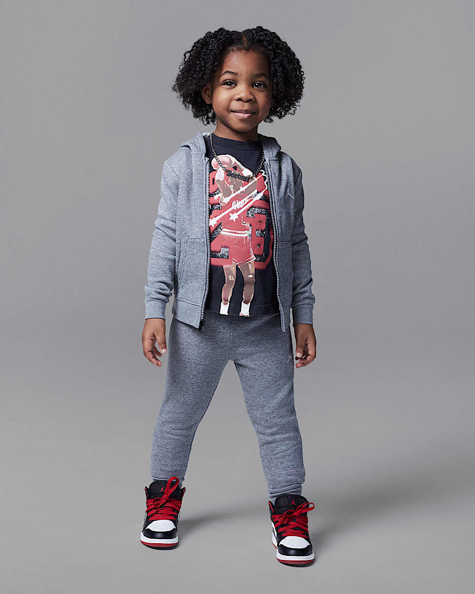 Jordan Brooklyn Fleece Toddler 2-Piece Full-Zip Hoodie Set - Carbon Heather