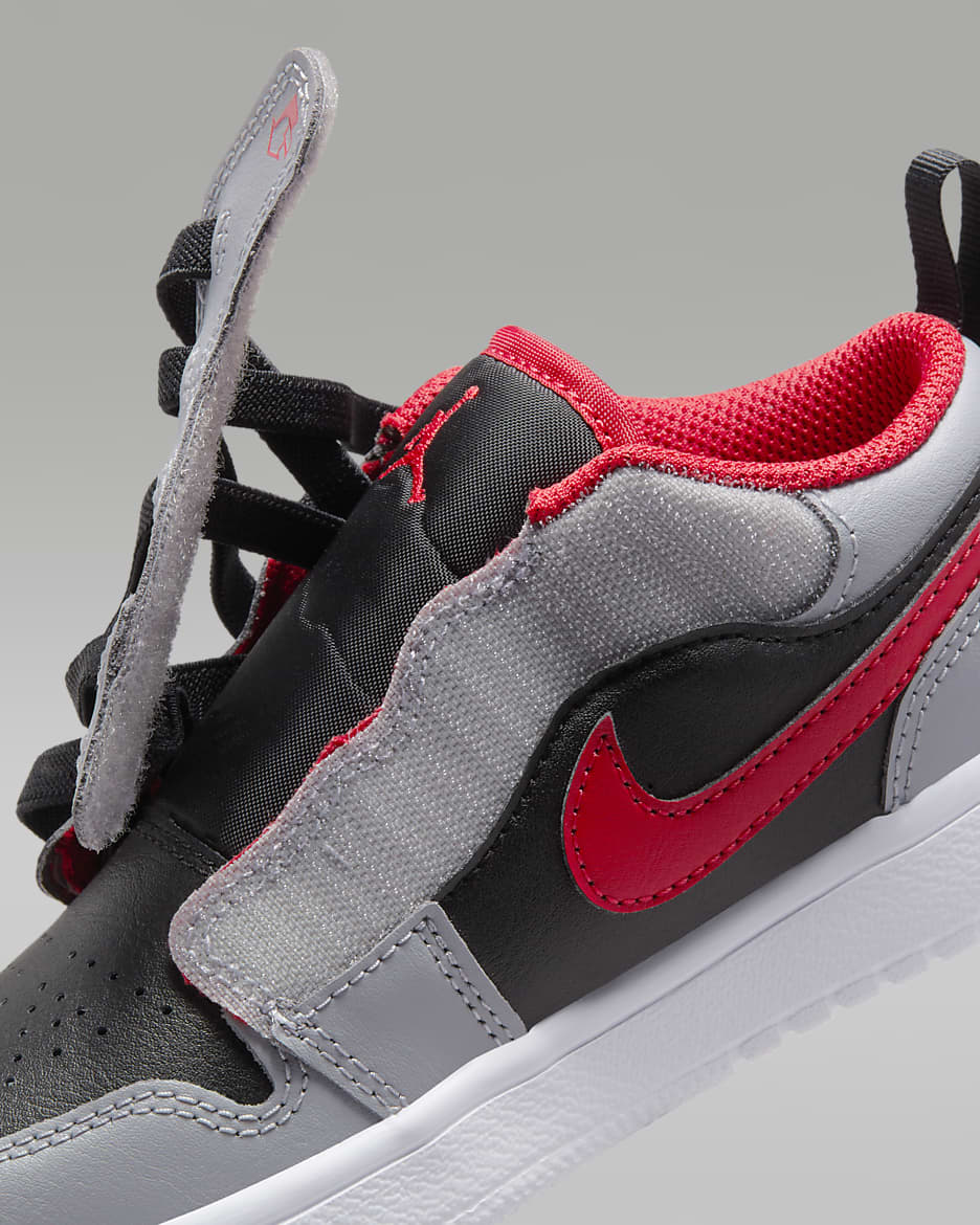 Jordan 1 Low Alt Younger Kids' Shoes - Black/Cement Grey/White/Fire Red