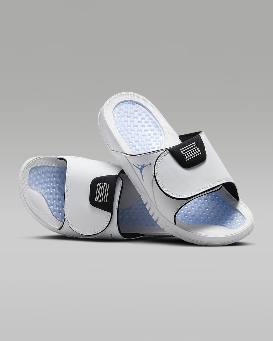 Jordan Hydro XI 男款拖鞋 - 白色/黑色/Legend Blue