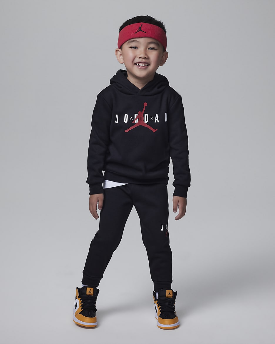 Σετ δύο τεμαχίων Jordan Sustainable Pullover Hoodie Set για νήπια - Μαύρο