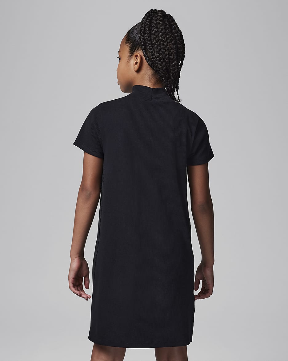 Vestido acanalado Jumpman Jordan para niña talla grande - Negro