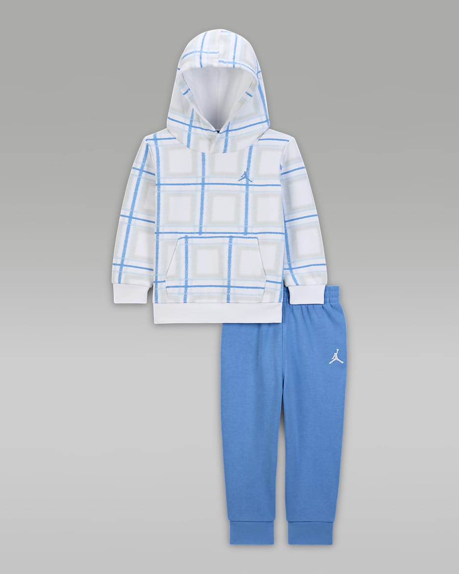 Conjunto de sudadera con gorro sin cierre para los días festivos de 2 piezas para bebé (12 a 24 meses) Jordan Brooklyn Essentials - Azul leyenda