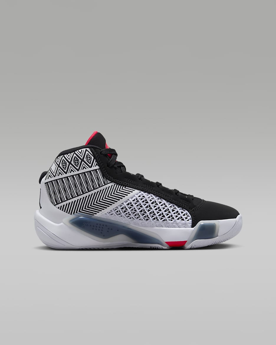 Air Jordan XXXVIII 大童鞋款 - 白色/黑色/Siren Red