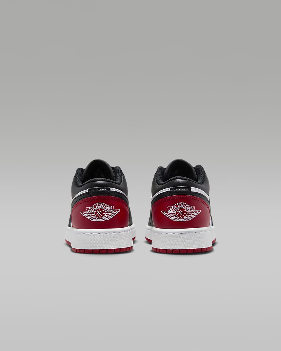 Air Jordan 1 Low-sko til større børn - hvid/Varsity Red/hvid/sort