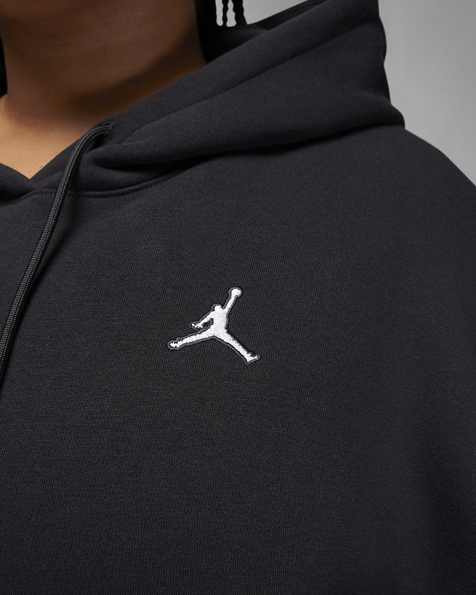 Sweat à capuche Jordan Flight pour Femme (grande taille) - Noir/Blanc