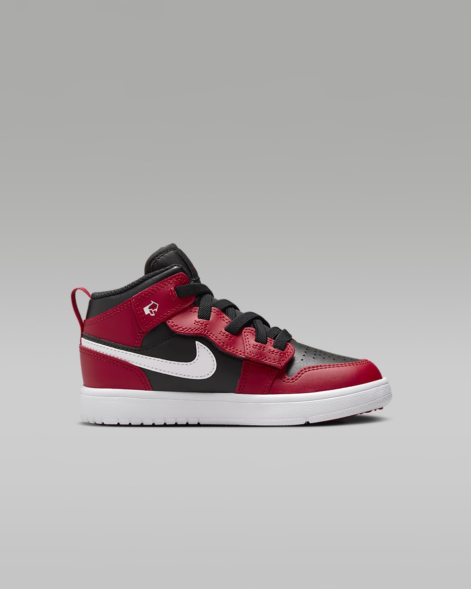 Jordan 1 Mid Alt Little Kids' Shoes - Black/Gym Red/White