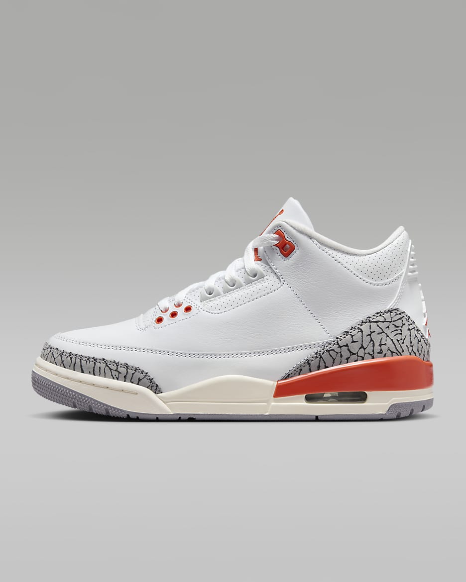 Air Jordan 3 Retro Women's Shoes - White/Sail/Cement Grey/Cosmic Clay