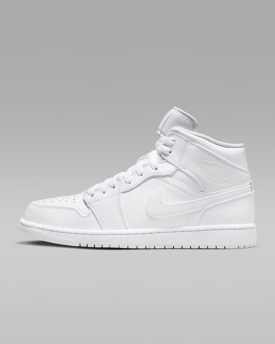 Tenis Air Jordan 1 Mid - Blanco/Blanco/Blanco