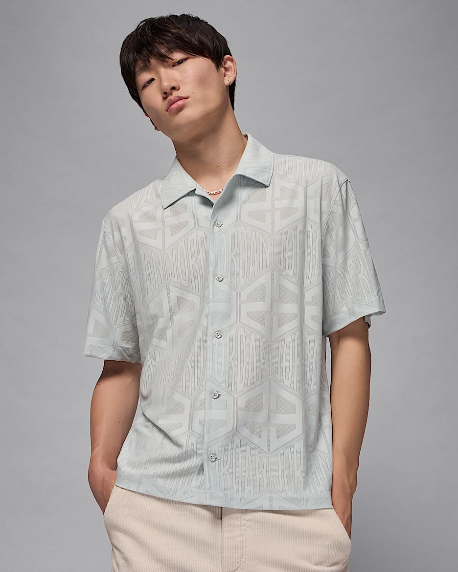 Jordan Flight Men's Short-Sleeve Knit Top - Light Silver