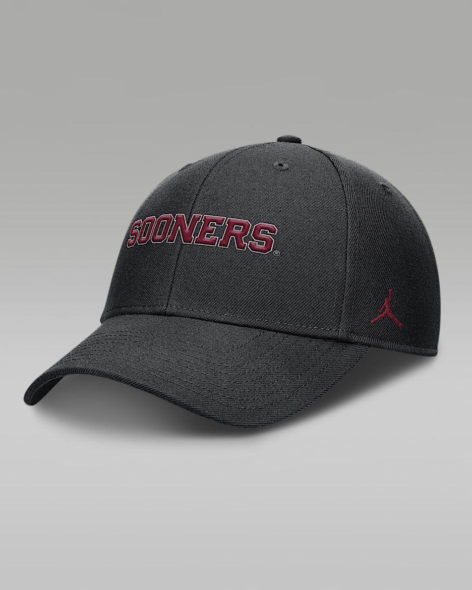 Oklahoma On-Field Rise Gameday Men's Jordan Brand Dri-FIT College Trucker Adjustable Hat - Black