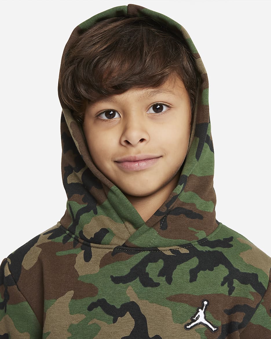 Jordan Younger Kids' Pullover Hoodie - Camo Green