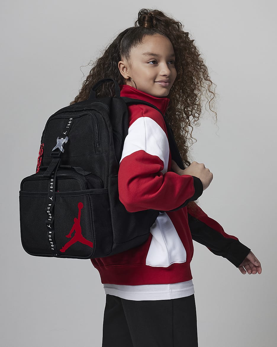 Mochila (18 L) y lonchera (3 L) para niños grandes Air Jordan Lunch Backpack - Negro