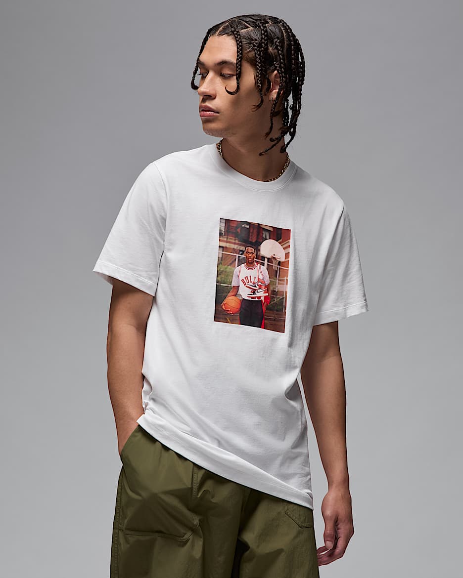 Playera con foto para hombre Jordan Brand - Blanco/Negro
