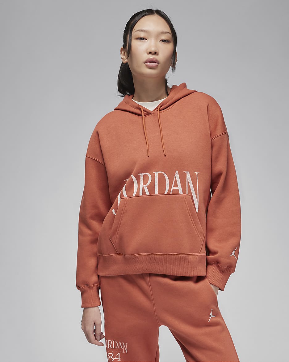 Jordan Brooklyn Fleece Women's Pullover Hoodie - Dusty Peach/Sail