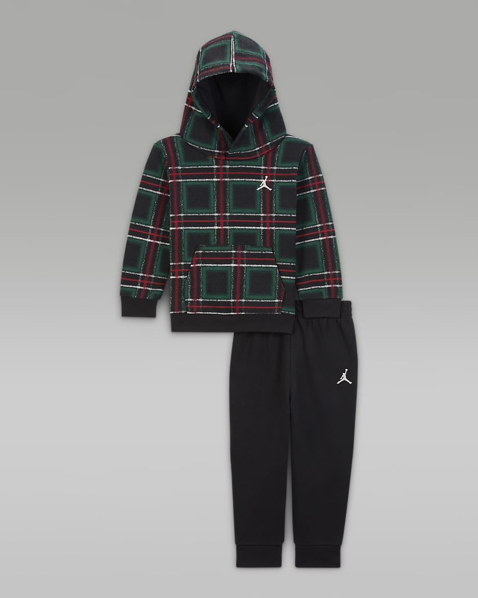 Conjunto de sudadera con gorro sin cierre para los días festivos de 2 piezas para bebé (12 a 24 meses) Jordan Brooklyn Essentials - Negro
