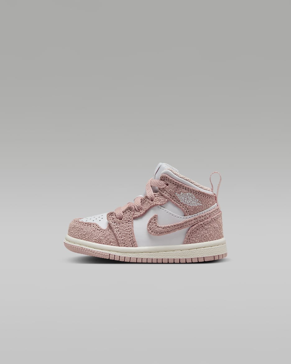 Jordan 1 Mid SE cipő babáknak - Fehér/Sail/Legend Pink