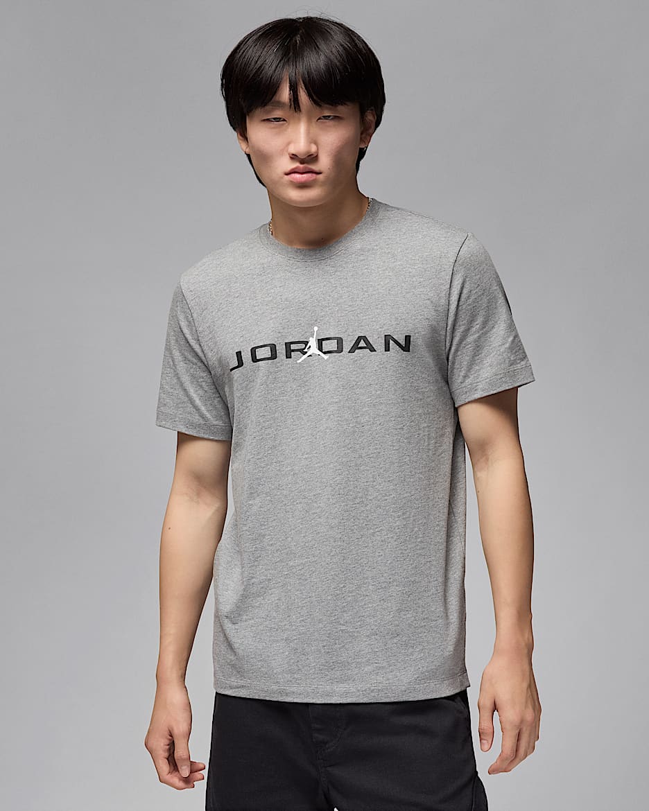 T-shirt Jordan Air - Uomo - Carbon Heather/Nero/Bianco