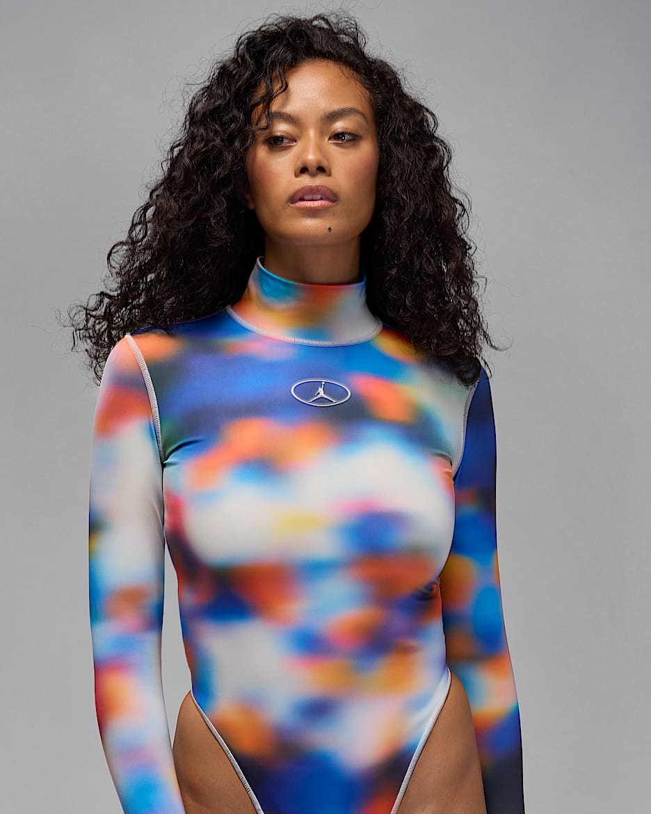 Jordan Flight Mountainside Women's Printed Long-Sleeve Bodysuit - Pure Platinum